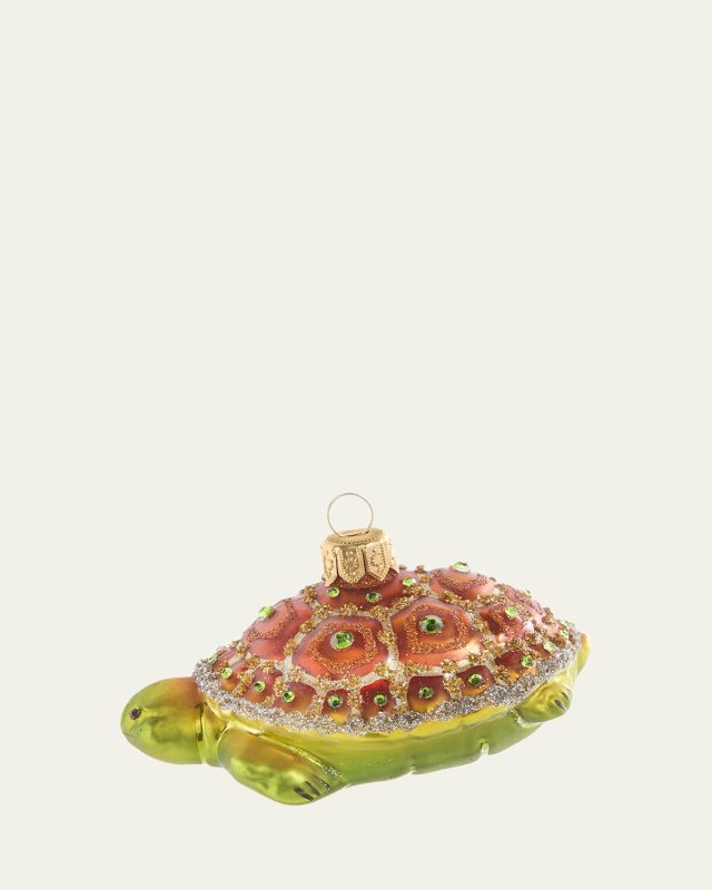 Turtle Glass Christmas Ornament
